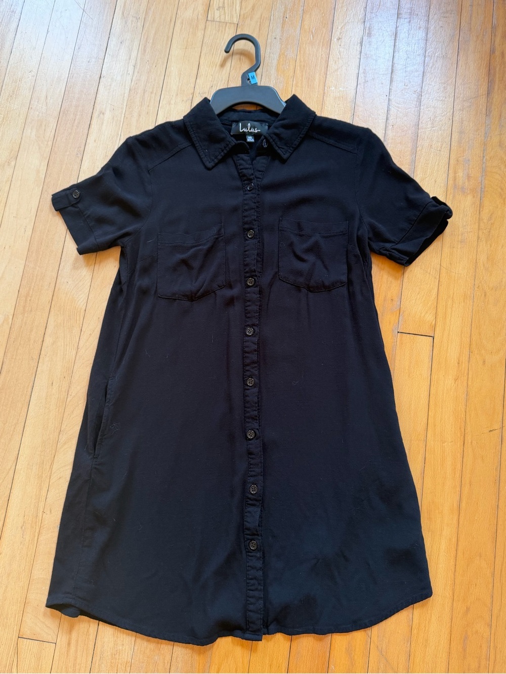 Lulus Black Button Down Casual Dress